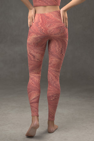 Marbled Butterfly Leggings: Vermilion