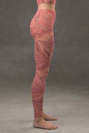 Marbled Butterfly Leggings: Vermilion