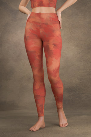 Painted Yoga Leggings: Rosy