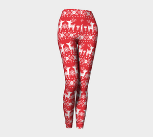 red reindeer leggings