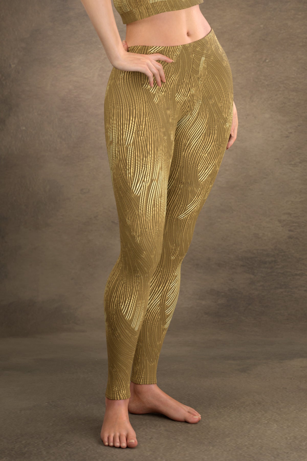 Gold Solid Leggings - Selling Fast at