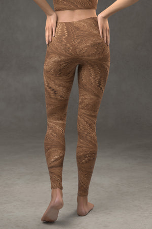 Marbled Butterfly Leggings: Sepia