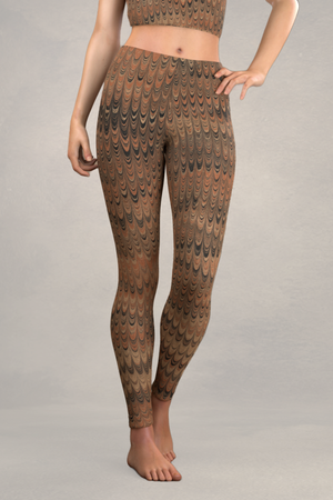 Marbled Combed Leggings: Earth