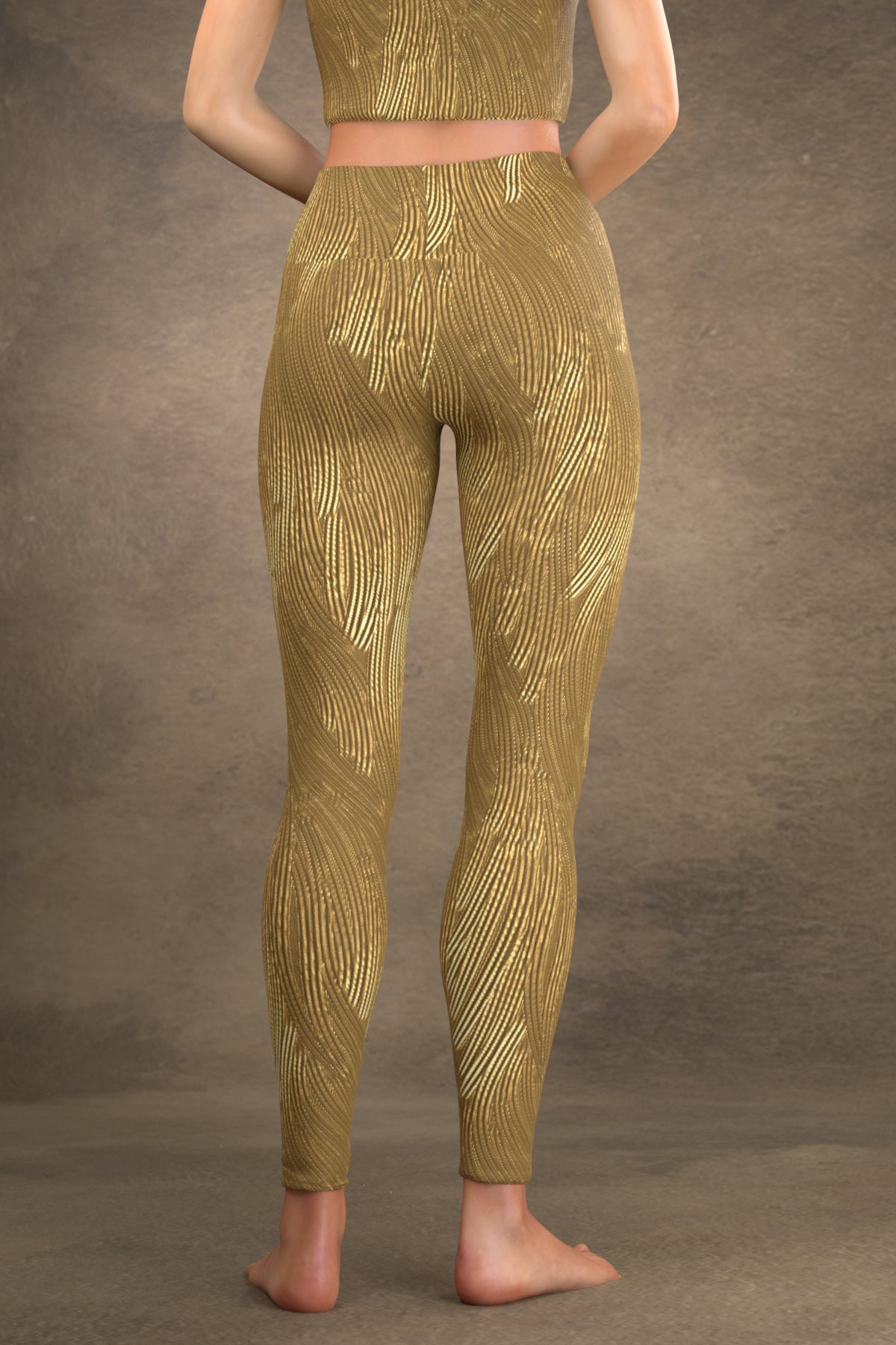 Gold Butterfly Leggings Glow in the Dark and Gold Design Yoga Wear