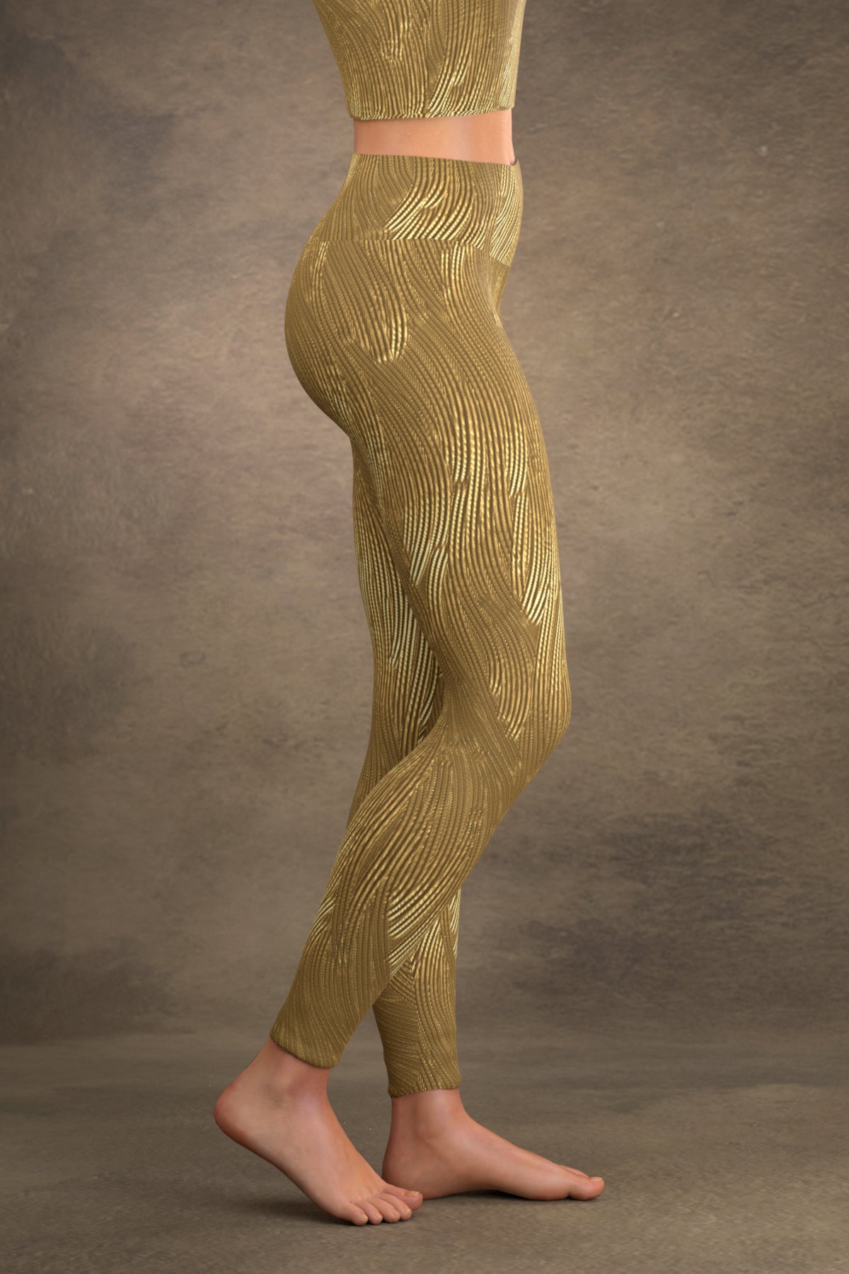 Marbled Twill Yoga Leggings: Teal - Meadowlark Clothing