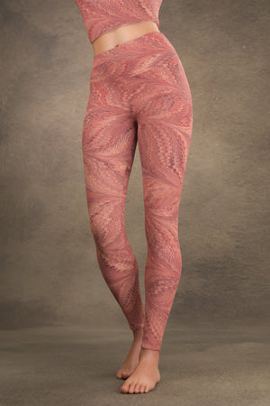 Marbled Butterfly Yoga Leggings: Vermilion